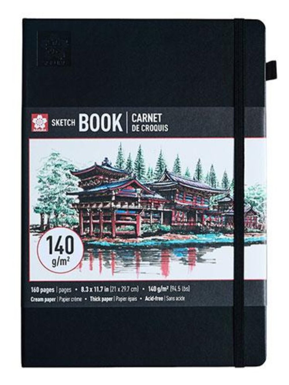 Sakura Sketch Book 160 Pages Cream Paper 8.3"X11.7" A4 Size School Office Home